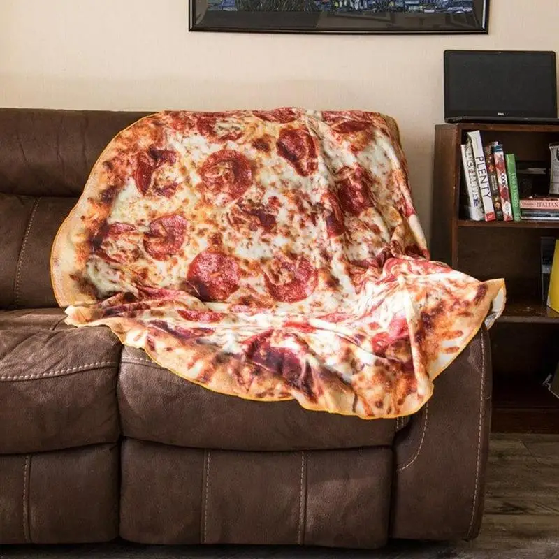 Новое комфортное одеяло для приготовления пиццы, идеально круглое одеяло с гамбургером, украшение для гостиной, детские игровые коврики, детское одеяло