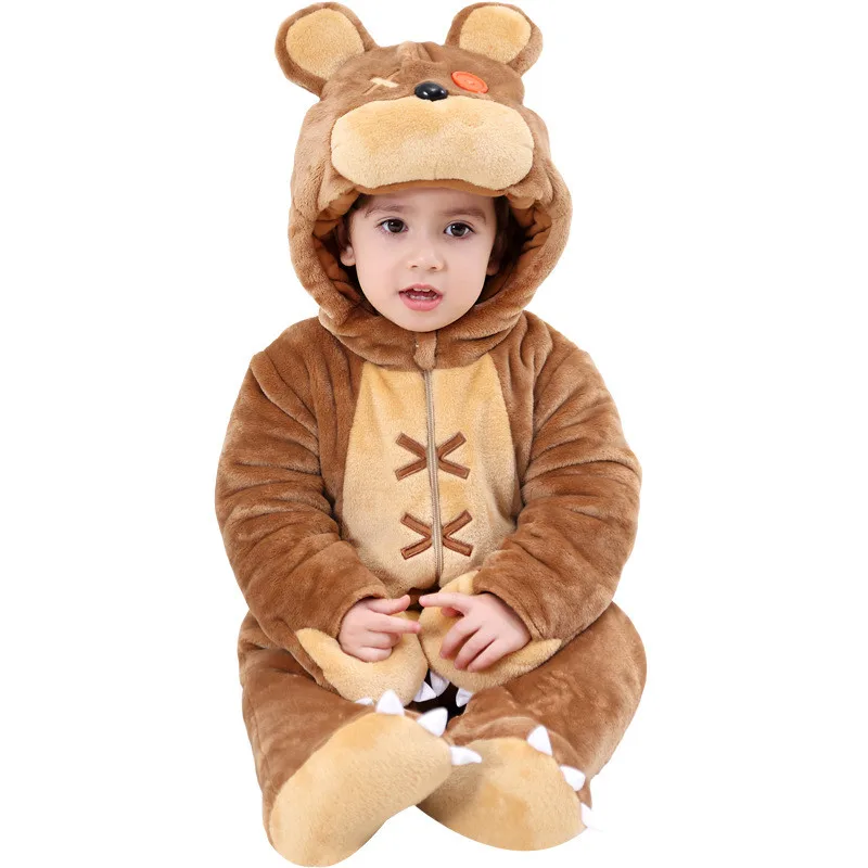 Brand New Baby Rompers Winter Thick  Baby Boy Girls Outdoor Wear Clothes Cotton Baby Romper Long Sleeve Newbore Rompers Hat 11