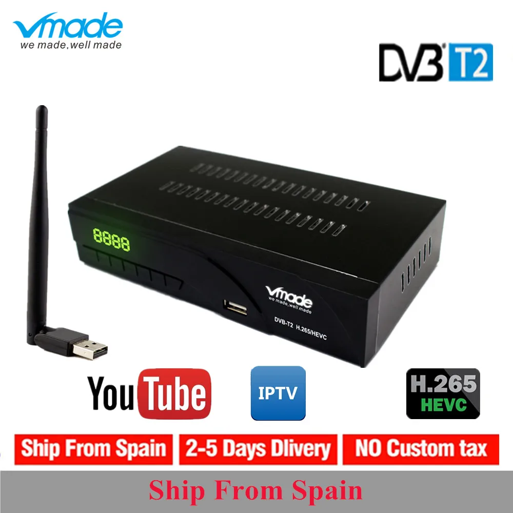 

DVB-T2 digital receiver support H.265/HEVC/H.264 H265 code compatible HD DVB-T with dolby ac3 hot sale Czech Netherlands Germany