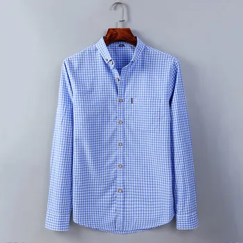 

2017 Autumn new Slim Fit plaid mens shirts Dress for men casual elegant shirt Man Long Sleeve Cotton shirt home male shirts