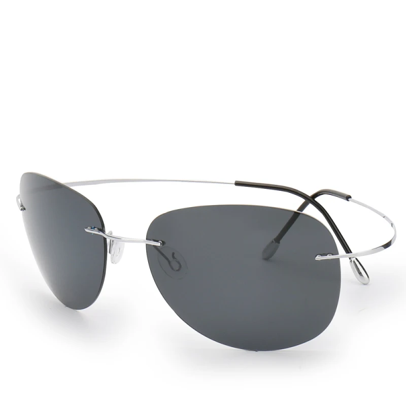 

2017 Ultra-light 100% Titanium Rimless Polarized Sunglasses Go With Glasses Box