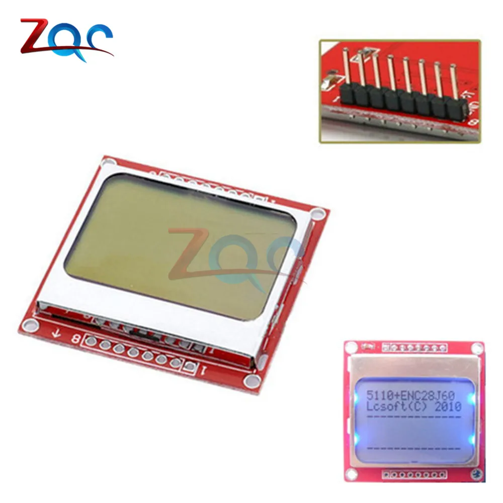 

White Blue Backlight 84*48 84x84 LCD Display Module Adapter PCB for Nokia 5110 for Arduino Diy Kit