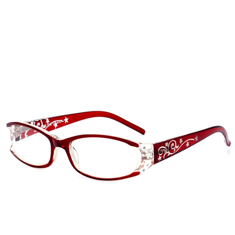 Iboode элегантные женские очки для чтения с цветочным принтом, женские очки для пожилых людей с защитой от усталости, очки для дальнозоркости, красные/фиолетовые - Цвет оправы: Красный
