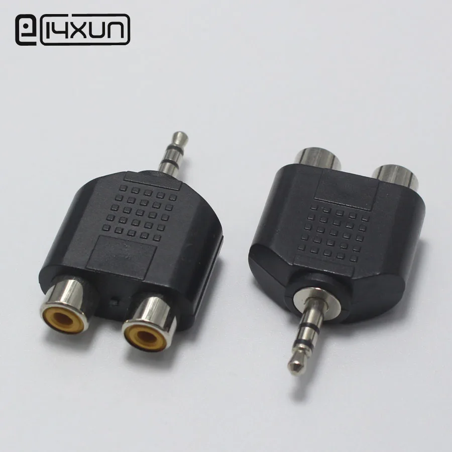 EClyxun 1 шт. 3 5 мм стерео штекер к 2 RCA разъем аудио адаптер удлинитель шнур кабельный