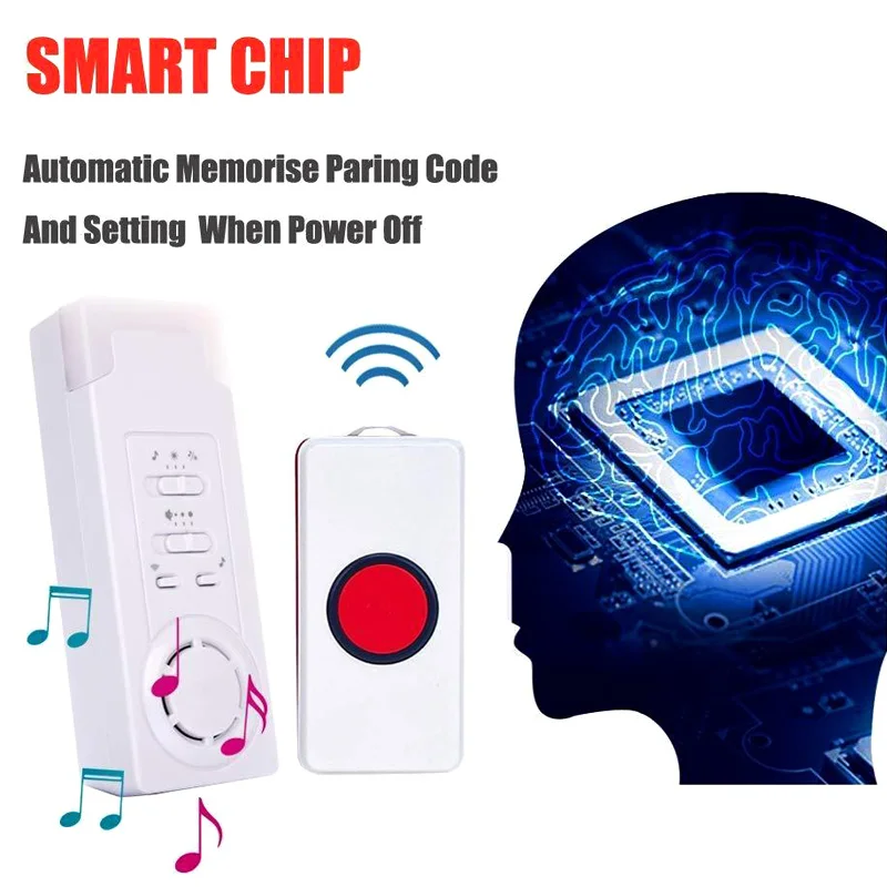 

Home Safety Patient Alert Alarm System Wireless Alarm Emergency Call Button for Elderly Kids SL@88