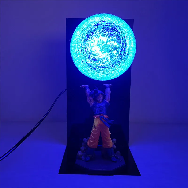 Dragon Ball Z Goku Spirit Bomb фигурки светодиодные лампы игрушки аниме Dragon Ball Супер Сон Гоку фигурка игрушка диорама 15 цветов выбрать - Цвет: Темно-синий