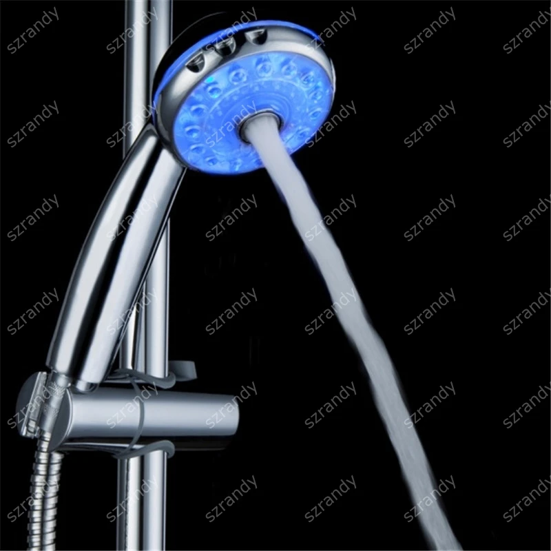Blue color Adjustable 3 water jets shower head with led lightin Shower