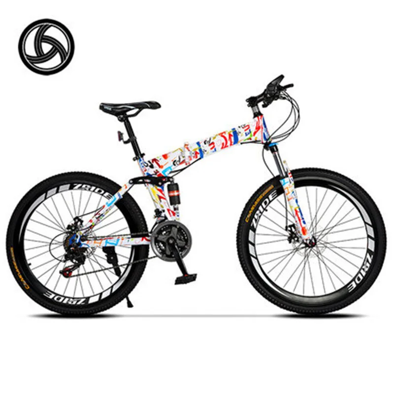 ❀24in Folding Mountain Bike Shimanos 21 Speed Bicycle Full Suspension MTB Bikes 