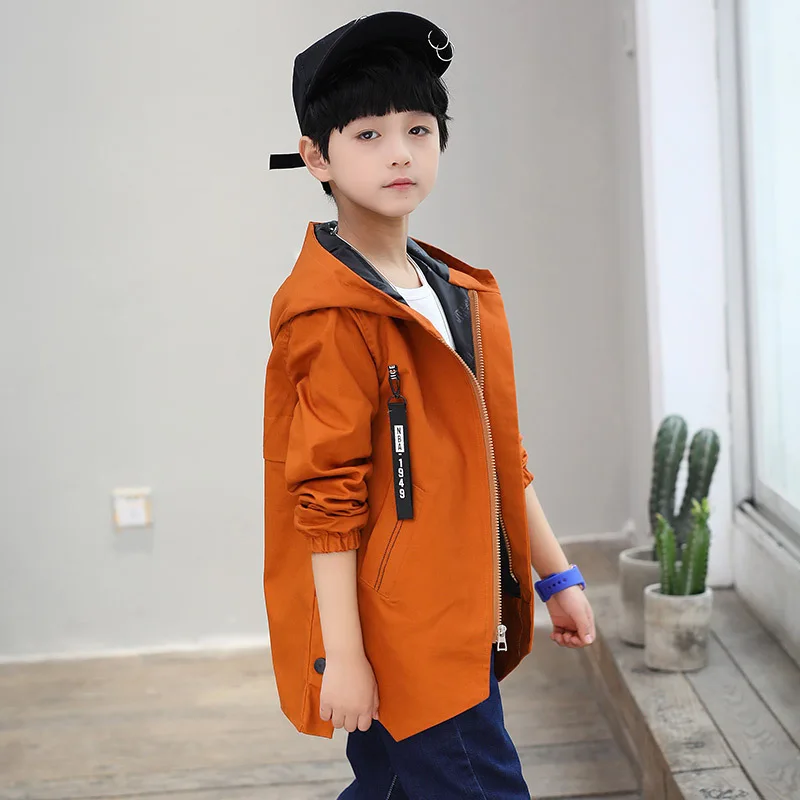 Куртка для мальчиков г. Детская куртка ветровка для мальчиков, детская одежда подростка, пальто для мальчиков, плащ детская одежда От 4 до 12 лет - Цвет: CAMEL