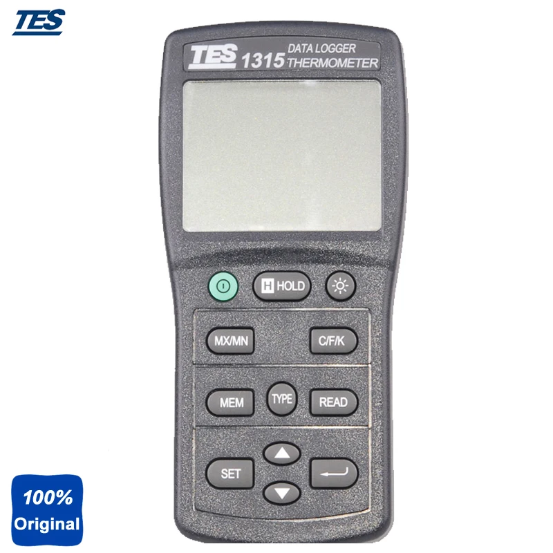 

TES-1315 Highly Accurate Digital Thermometer Thermometer K, J, E, T, R, S, N Type With Warning Beeper 7500 DataLogging