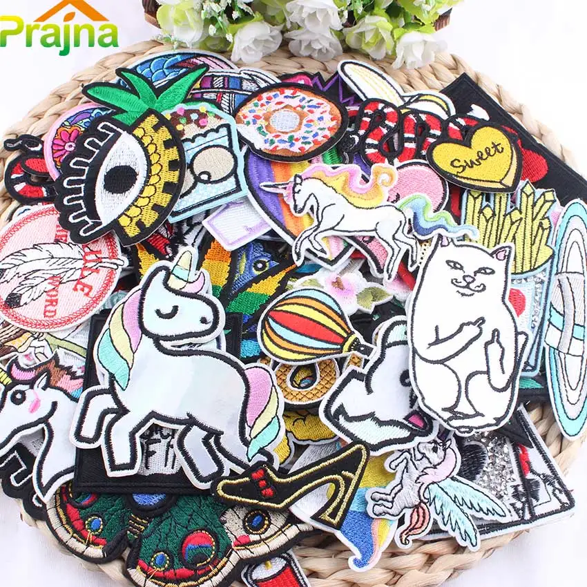 ZOTOONE Mixed Random Cartoon Animals Foods Patch Cheap Embroidered Sequins Patches For Garments Kids Clothing DIY Accessory B