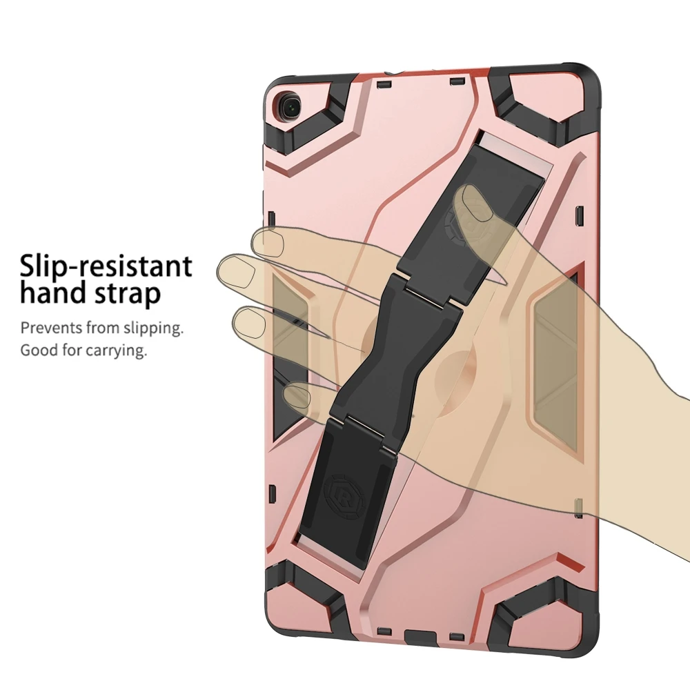 

Shockproof Armor TPU+PC Portable Hand Strap Stand Tablet Cover For Samsung Galaxy Tab A 10.1 2019 T510 T515 Protective Case