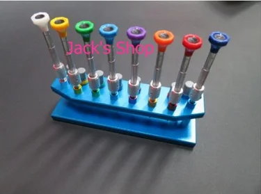 New 8pcs High Quality Metal Watch Screwdriver Set with Screwdriver Booster Comes in a Metal Stand