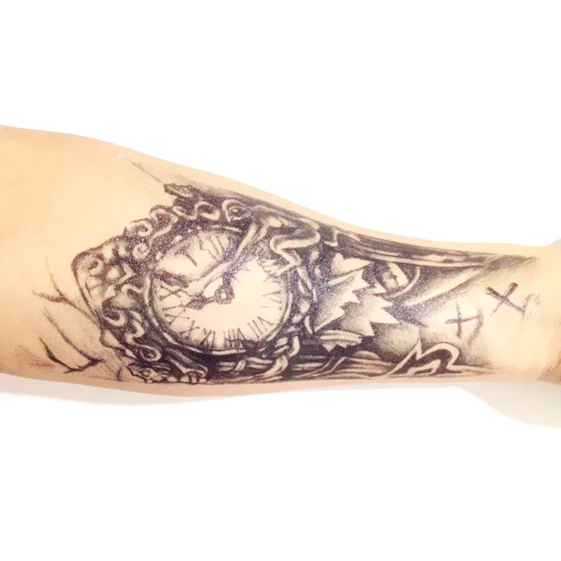 Temporaire Grand Bras Autocollants De Tatouage Noir Blanc