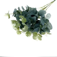 Пластик искусственные растения деньги листья травы мини цветы зеленый эвкалипта Буш фестиваль свадьба день рождения поставки домашнего декора
