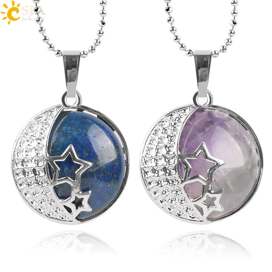 10 Pcs Healing Crystal Necklace Set For Women - Chakra, Evil Eye, Tree Of Life, Sun Moon Pendants - View #12