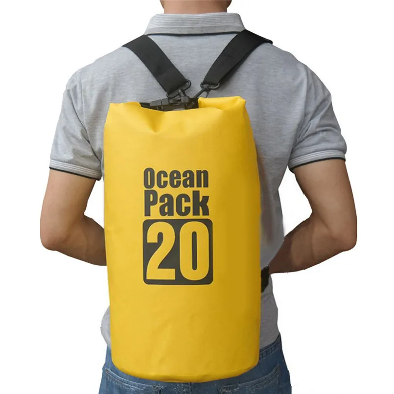 

PVC Waterproof Floating Dry Double straps Bag Sack Ocean Pack Floating Boating Kayaking Camping 20L for swimming kayaking