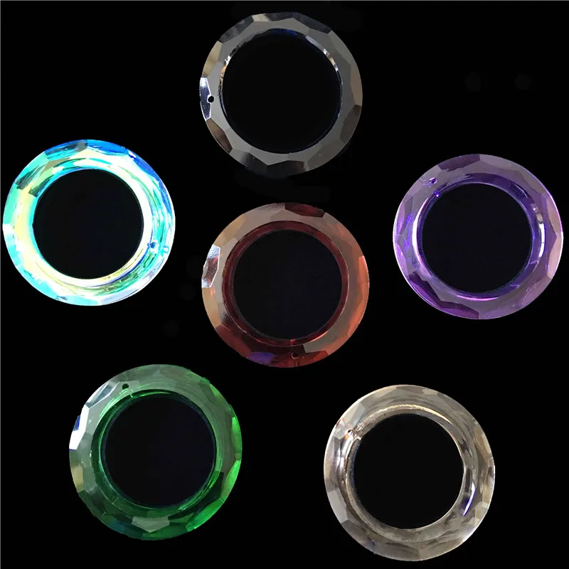 Wholesales 50mm O Rings One Hole Mix Color Crystal Chandelier Pendants Glass Lamp Parts For Suncatcher DIY Decoration