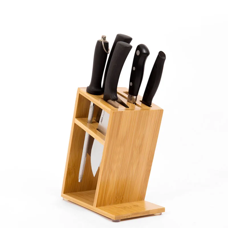 European simple knife bamboo material kitchen tool rack home storage