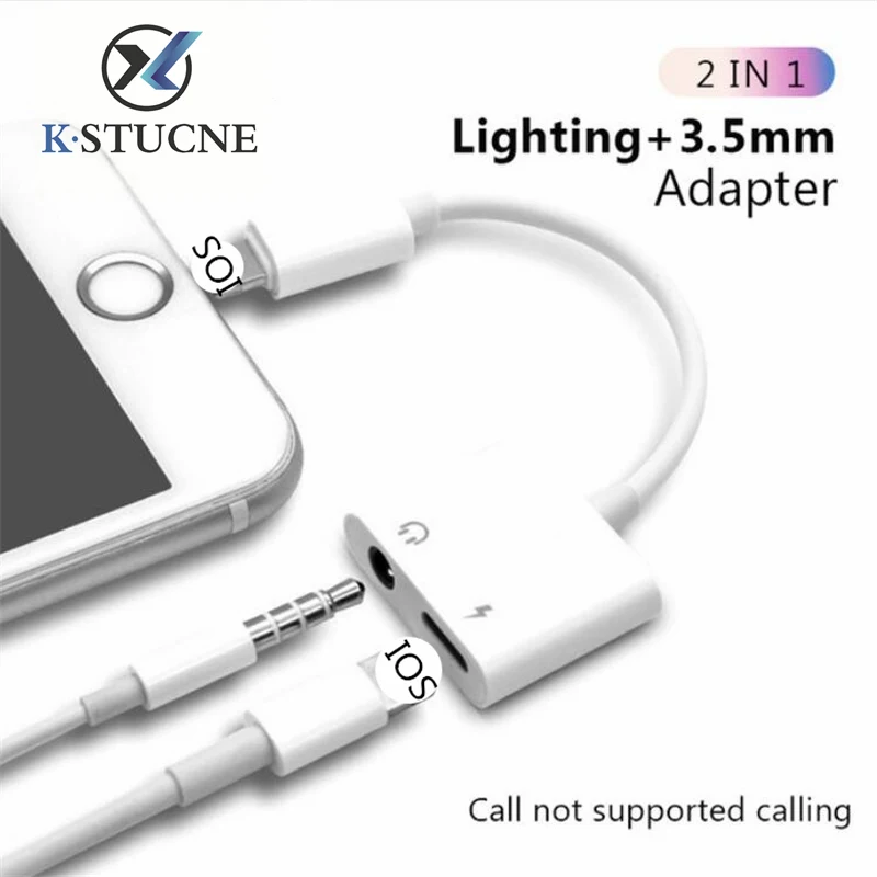 

2 in 1 Lighting Charger Listening Adapter For iphone X 8 Plus Charging Adapter 3.5mm Jack AUX Splitter For iPhone 7 XS XR XS MAX