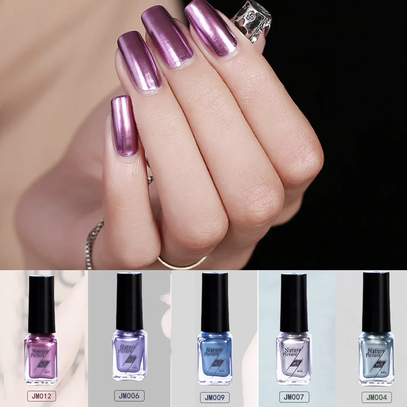 6ml Mirror Metallic Nail Polish Rose Gold Silver Chrome Nail Art ...