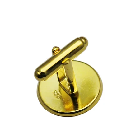 Beadsnice celistvý 925 mincovní stříbro knoflíčky velkoobchod závod cena francouzský cufflink backs s 18mm manžeta objímka blanks ID25014