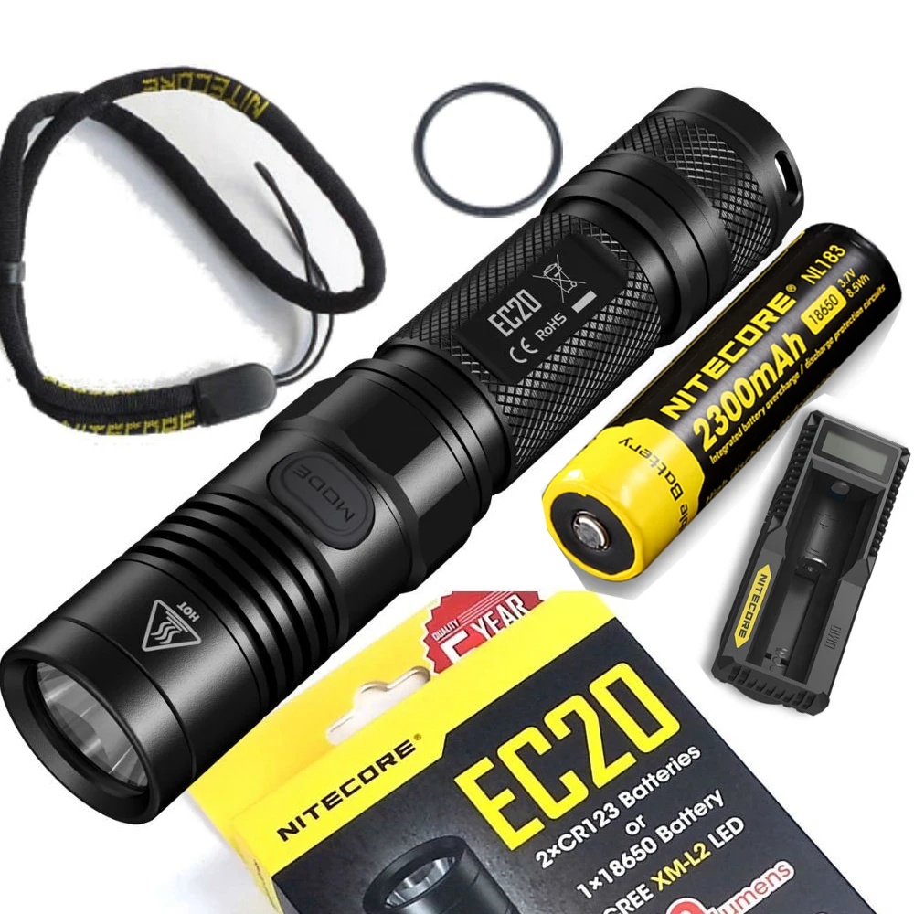 

Nitecore EC20 960 Lumens Cree XM-L2 LED Flashlight Camping Portable Torch with 2300mAh 18650 battery and UM10 Charger
