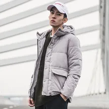 Новая зимняя мужская одежда, верхняя одежда с капюшоном, повседневные парки, куртка в японском стиле, модные крутые толстые парки с капюшоном для мальчиков, пальто A3351