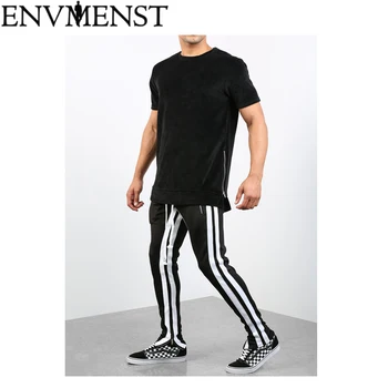 

Envmenst Mens Slim Fit Sweatpants Drawstring Striped Track Pants Color Block Patchwork Jogging Pant Sports Hip Hop Trousers Long