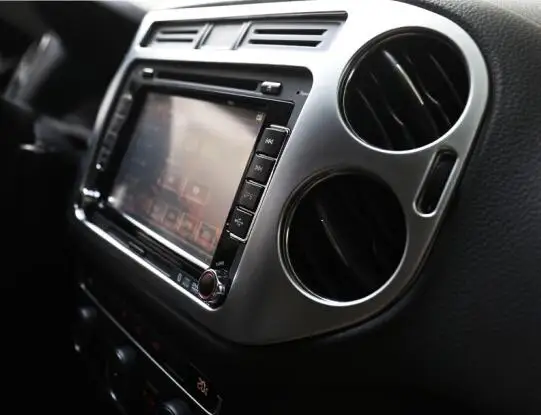 ABS хром для Tiguan 2009 до Автомобильная Центральная панель вытяжки крышка отделка авто аксессуары Стайлинг 4 шт