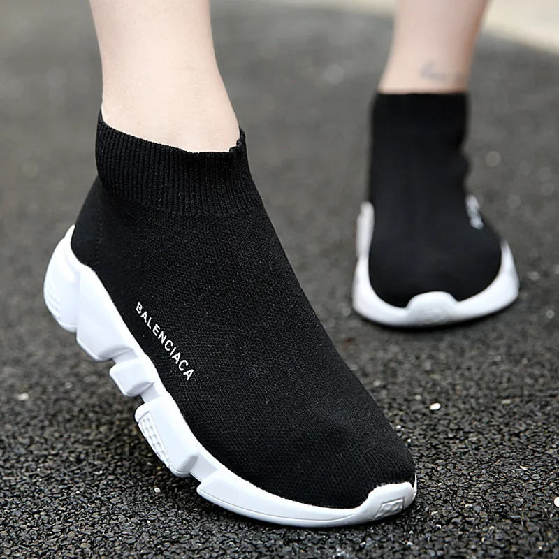 

Shoes Women Sneakers Chaussure Femme Breathable Socks Slip On Basket Flats Footwear Tenis Feminino 3 Colors Casual Couple Shoes