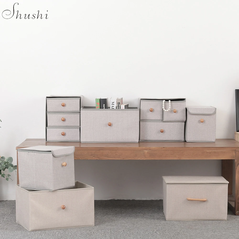 شوشي 2019 الساخن بيع متعددة الوظائف صندوق تخزين مع مقبض الأزياء جودة الكتان للطي الملابس الداخلية الملابس زائد درج تخزين شوشي 2019 الساخن بيع متعددة الوظائف صندوق تخزين مع مقبض الأزياء جودة الكتان للطي الملابس الداخلية الملابس زائد درج تخزين