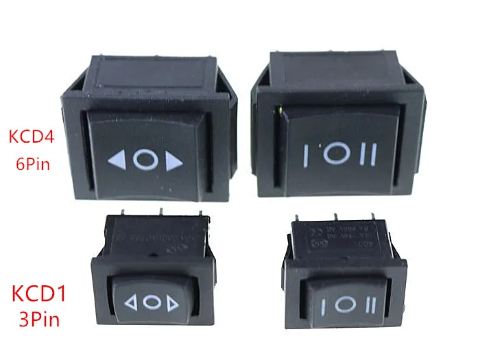 

KCD4 black Rocker Switch Power Switch ON-OFF-ON 3 Position 3/6 Pins With Light 16A 250VAC/ 20A 125VAC KCD1 10A 125VA/ 6A 250V