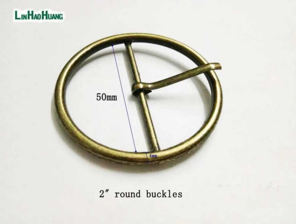 20pcs/lot 50mm 2inch metal alloy pin buckle big round belt bag buckles