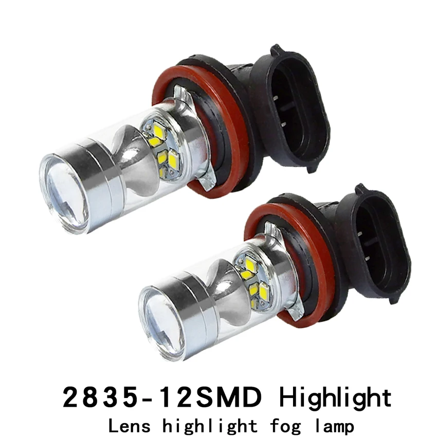 

TXVSO8 H11 LED Bulbs H8 9006 HB4 9005 HB3 H7 Fog Lights Driving Running SMD Tail Lamp Car Light 1100LM 12V 24V Auto 6000K White
