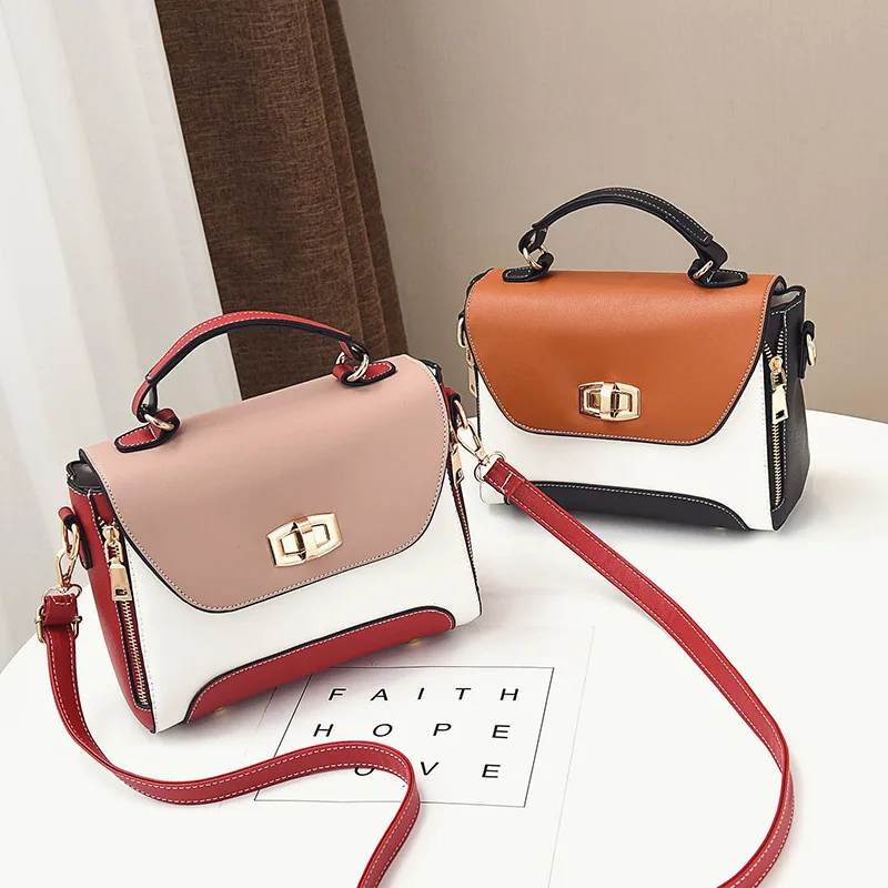 

Bag female 2019 spring new women's soft-faced single-shoulder bag Korean version of the small color lock lock clasp a hair