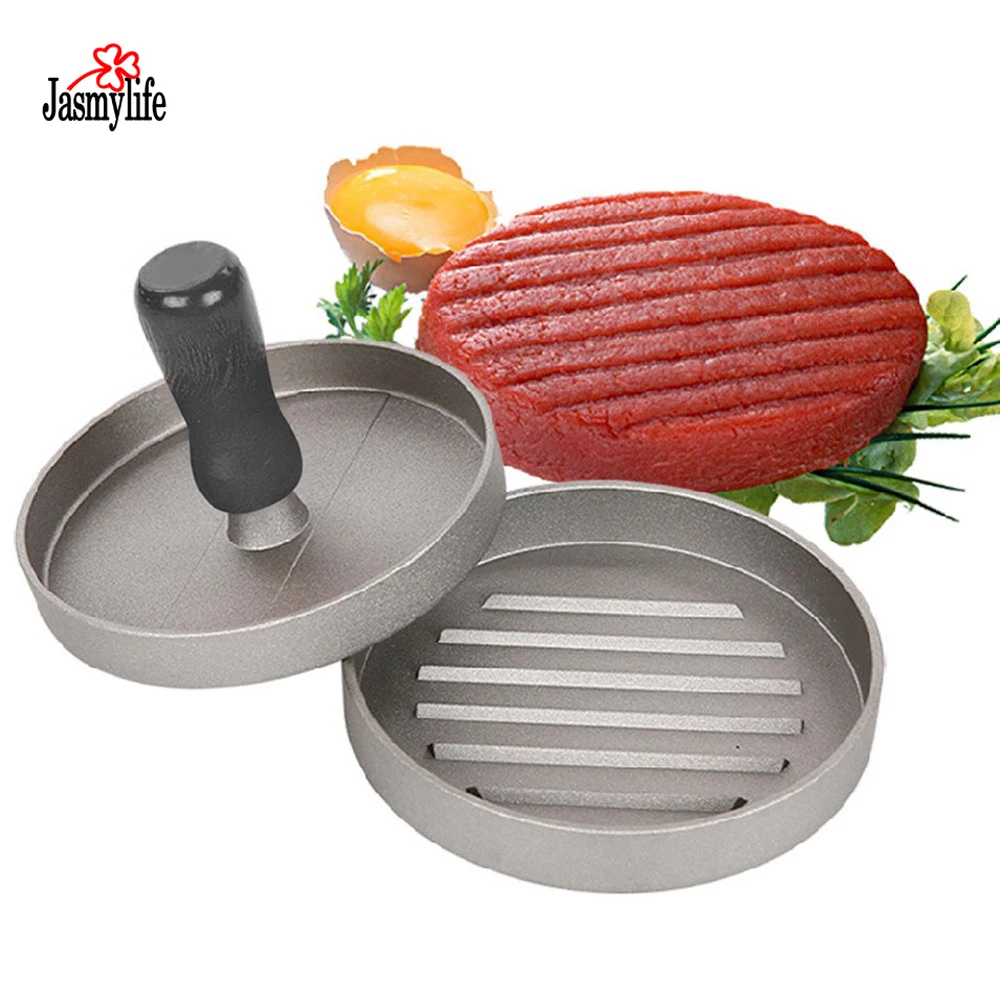 1 Set Round Shape Hamburger Press Aluminum Alloy 11 cm Hand Operated