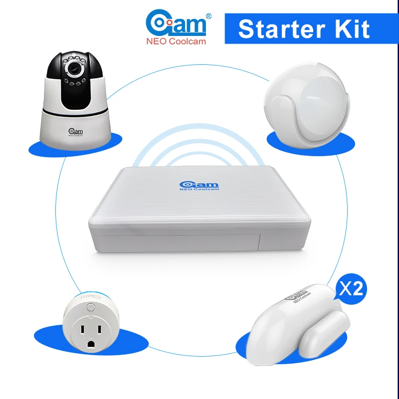 НЕО Coolcam starter kit Беспроводной сигнализации Системы Поддержка телефон приложение Управление для дома безопасности