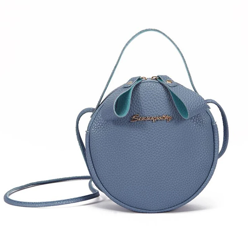 

2019 New Fashion Women Bag Simple Design Messenger Bag For Female Mini Circular Handbag PU Leather Lady Crossbody Bag