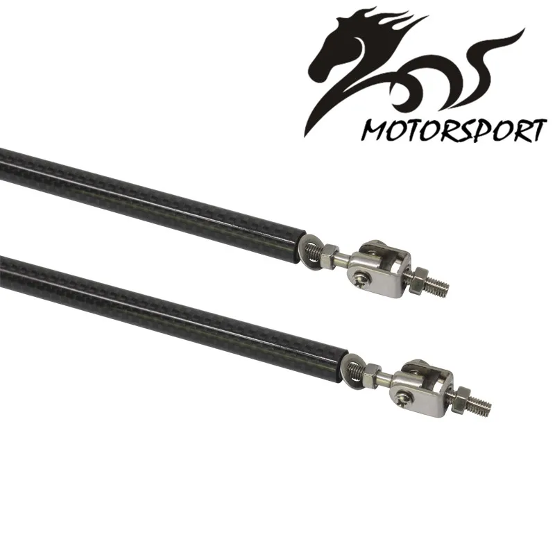 Universal Adjustable Racing Carbon Fiber look Front Bumper Lip Splitter Rod Strut Tie Bar Support Kit front bumper