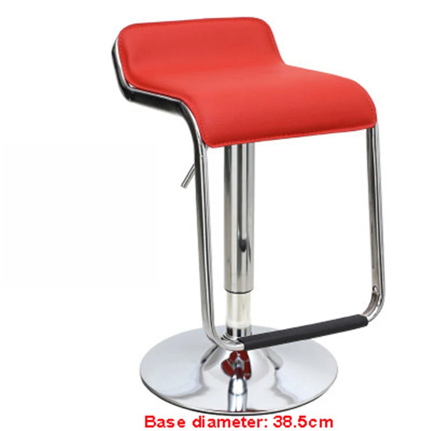 Подъемный поворотный барный стул на стойке вращающийся 56-76 см регулируемый по высоте барный стул из искусственной кожи мягкая подушка высокий табурет - Цвет: Standard type-Red