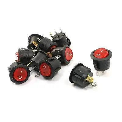 6A 250VAC 10A 125VAC SPST I/O вкл. ВЫКЛ. красная лампа 3 P кнопка в кулисный переключатель 10 шт.|Выключатели| |
