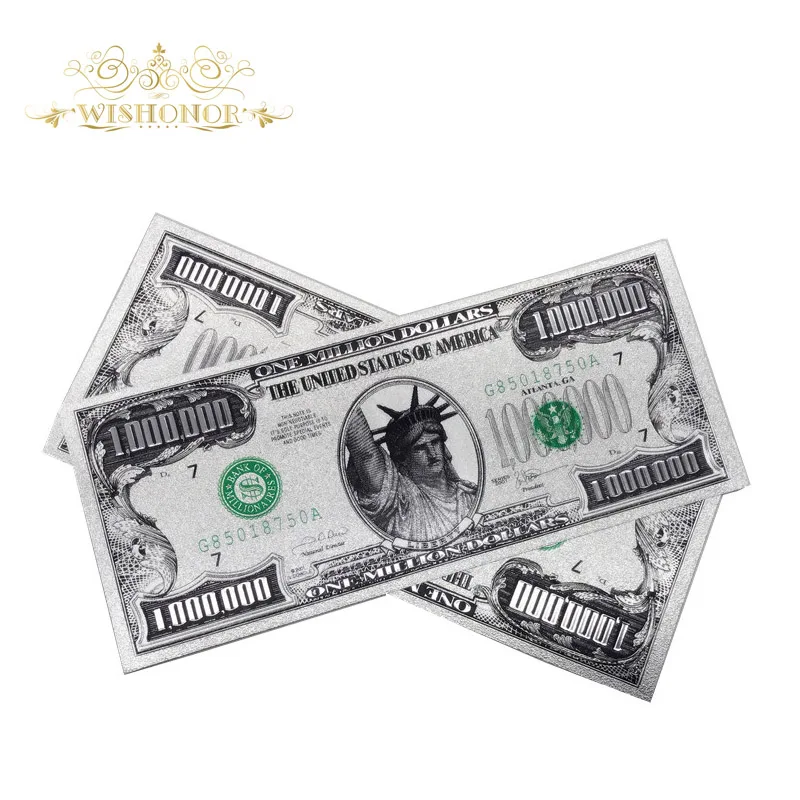 Wishonor 10 шт/Партия Красочные банкноты США 100 доллар банкнота в 24 K позолоченные бумажные деньги для подарков - Цвет: S-Million