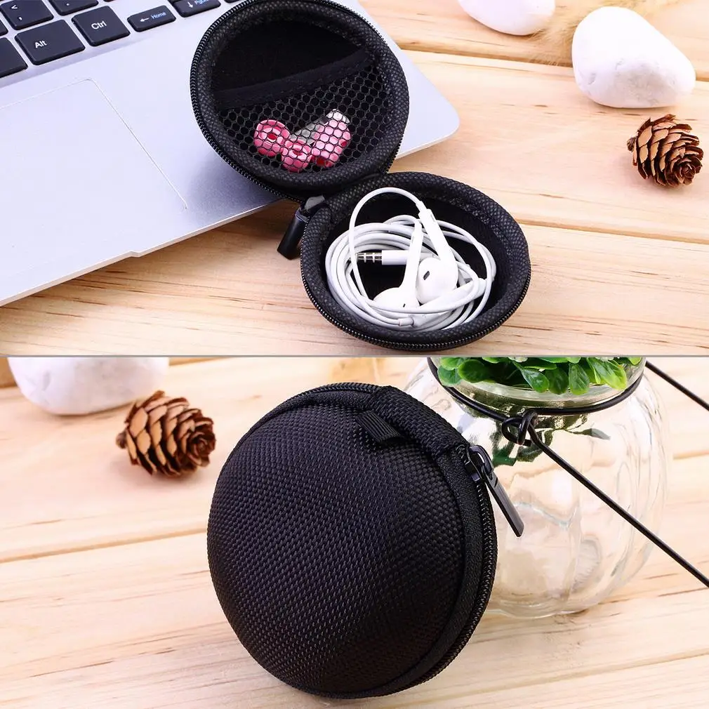 7 Colors PU leather Zipper Protective Headphone case Pouch Earphone Storage bag Soft Headset Earbuds box Usb cable organizer