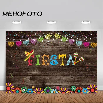 

MEHOFOTO Fiesta Birthday Party Backdrop Mexican Fiesta Themed Birthday Photo Booth Background Summer Luau Pool Backdrops Decor