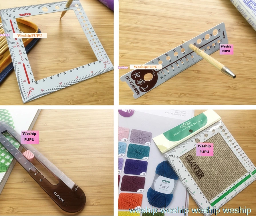 

Japan Hiroshima/TULIP/clover Multi-function knitting-needle Measuring ruler for patch work Weave