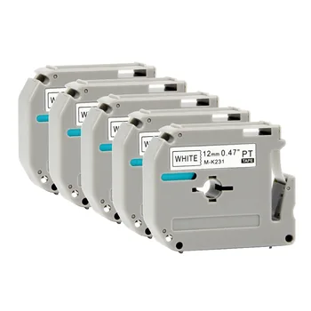 

compatible P Touch M tape thermal label printers 12mm black on white M series M-K231 mk 231