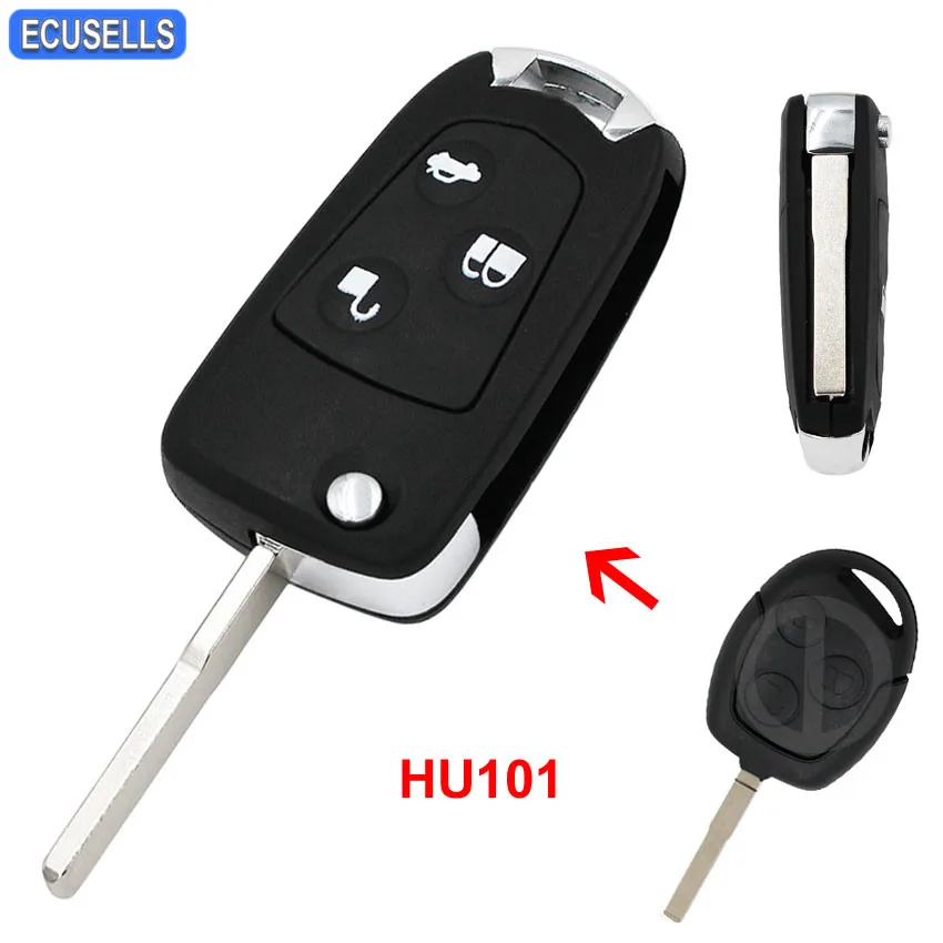 

3 Button Folding Car Key Housing Cover Flip Remote Key Shell Case Uncut Blank For Ford Focus Suit Festiva Fusion KA Uncut Blade
