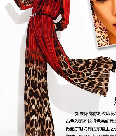 

Leopard grain orientation chiffon Digital printing chiffon fabric cloth dress fabric