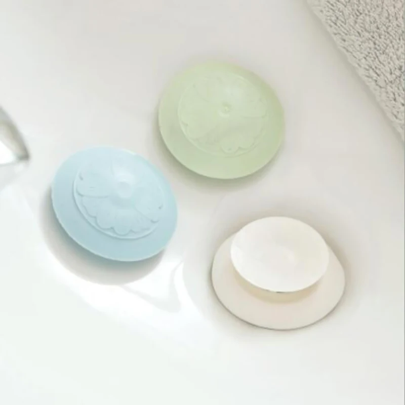 

3 Color Plastic Cherry Blossom Sink Floor Drain Pool Bathroom Kitchen Hair Prevent Clogging Sewer Filter Push Type